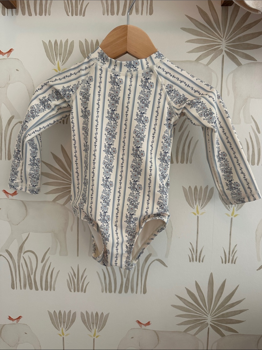 Rylee & Cru Delphine Rash Guard One piece blue floral